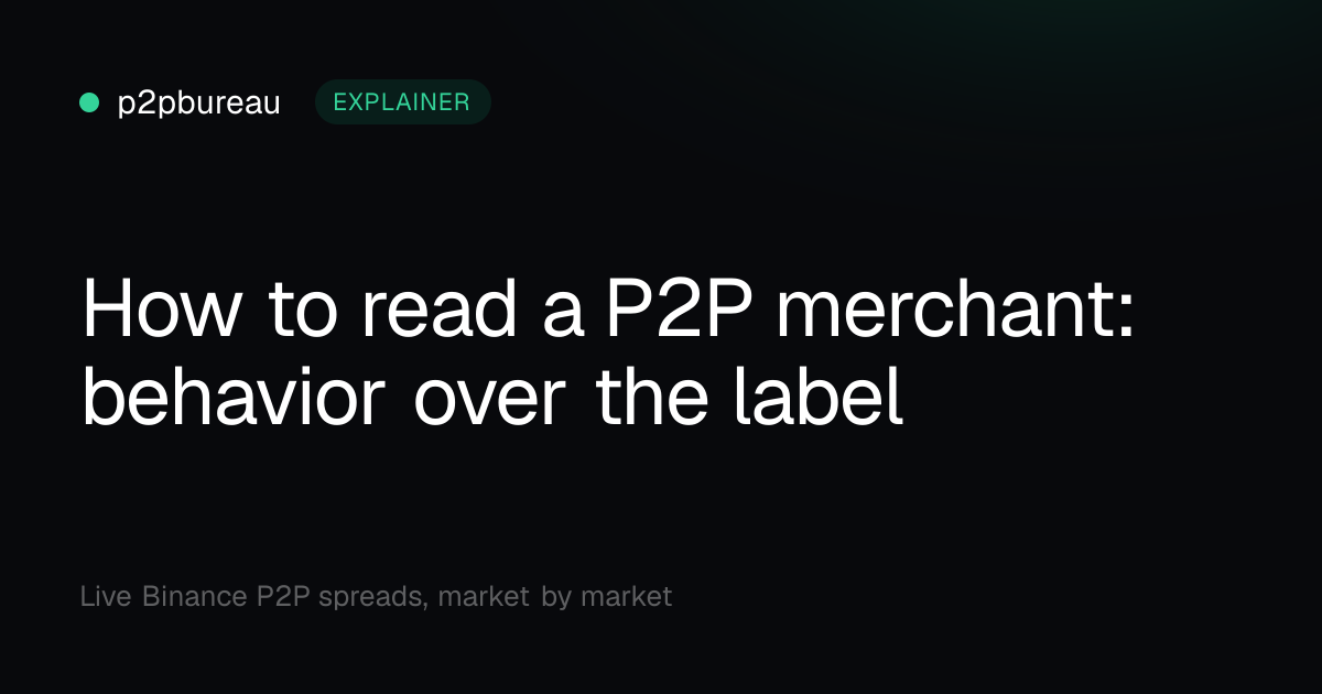 How to read a P2P merchant: behavior over the label