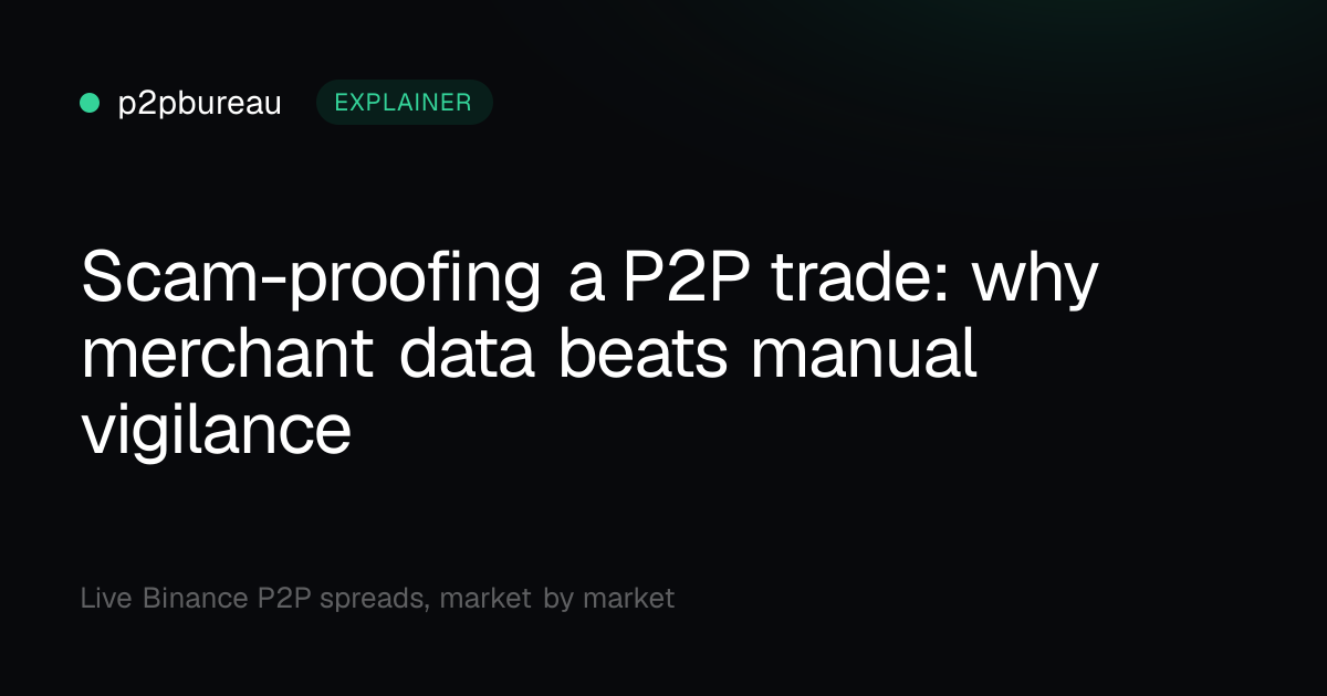 Scam-proofing a P2P trade: why merchant data beats manual vigilance